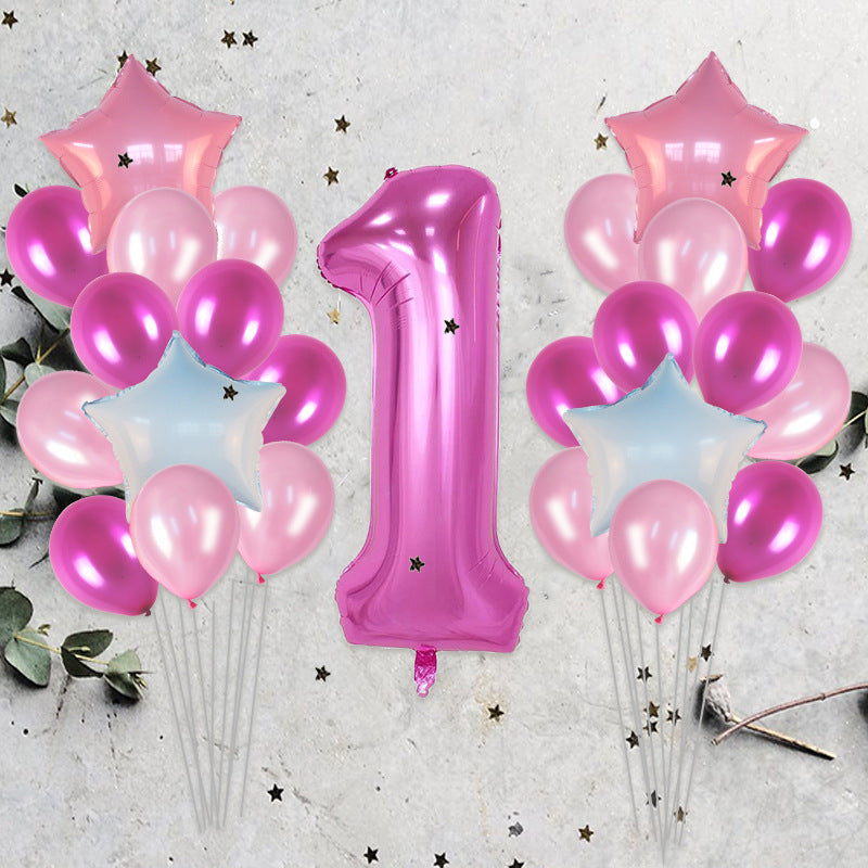 Mocsicka Balloon Arch Baby's First Birthday Number Balloons Set Party Decoration-Mocsicka Party