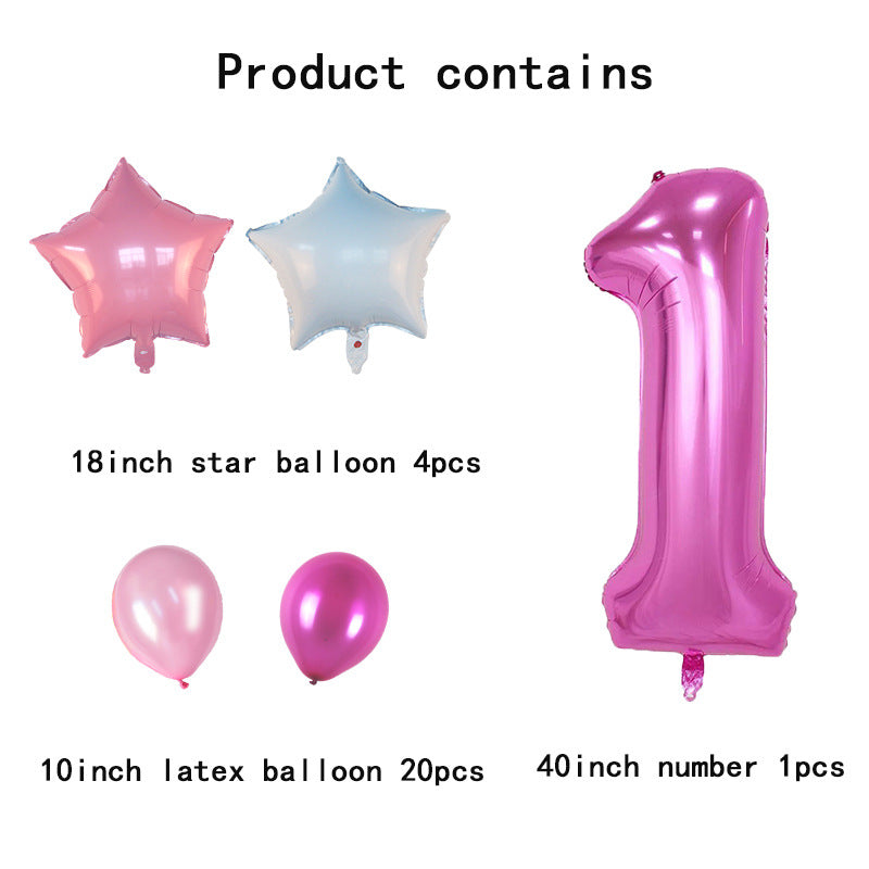 Mocsicka Balloon Arch Baby's First Birthday Number Balloons Set Party Decoration