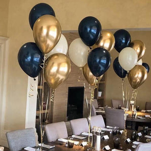 Mocsicka 10 Inch 12 Inch Ink Blue Latex Balloon Starry Night Blue and Gold Decoration Balloons-Mocsicka Party