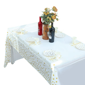 Mocsicka Party Gold Star Print Tablecloths 137x274cm