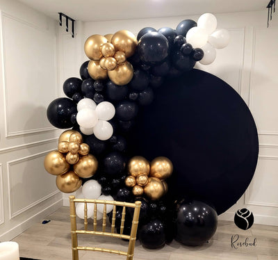 Mocsicka Black Round Cover Party Decoration Circle Arch Backdrops-Mocsicka Party