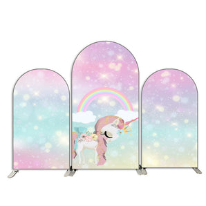 Mocsicka Unicorn Double-printed Chiara Cover Backdrop for Birthday-Mocsicka Party