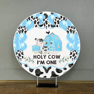 Mocsicka Holy Cow i¡¯m One Baby Shower Party Round Cover-Mocsicka Party