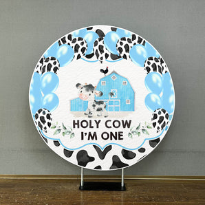 Mocsicka Holy Cow i¡¯m One Baby Shower Party Round Cover-Mocsicka Party