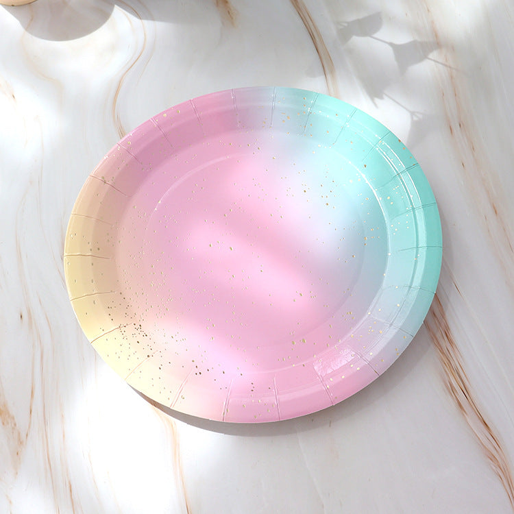 Mocsicka Party Rainbow Gradient Theme Tableware
