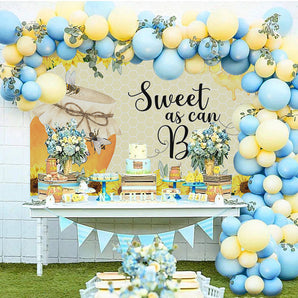 Mocsicka Little Honey Bee Sunflowers Baby Shower Backdrop and Balloon Kit-Mocsicka Party