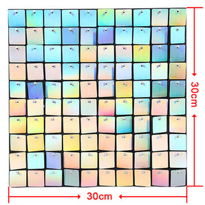 [Only Ship To U.S]  Mocsicka Colored Square Silver Shimmer Wall Panels Easy Setup