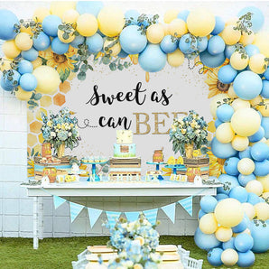 Mocsicka Sweet as can Bee Sunflowers Baby Shower Backdrop and Balloon Kit-Mocsicka Party