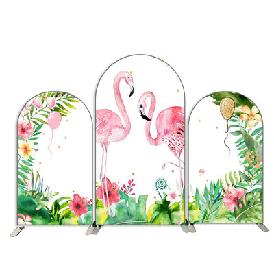 Mocsicka Safari Flamingo Double-printed Chiara Cover Backdrop for Birthday-Mocsicka Party