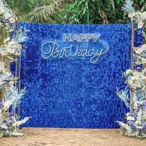 Mocsicka Square Royal Blue Shimmer Wall Panels Easy Setup-Mocsicka Party