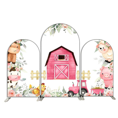 Mocsicka Farm Animal Double-printed Chiara Cover Backdrop for Birthday-Mocsicka Party