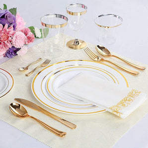 Mocsicka Party 10pcs Golden Plate 7.5 Inch Tableware-Mocsicka Party