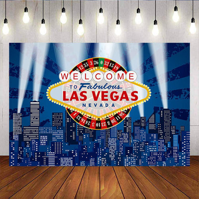 Mocsicka Welcome to Fabulous Las Vegas Backdrop Night Cityscape Photo Background-Mocsicka Party