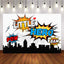 Mocsicka Little Hero Birthday Party Supplies City Night Buildings Backdrop-Mocsicka Party