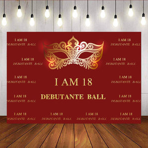 Mocsicka Masquerade Backdrop I am 18 Birthday Dance Party Decoration Prop-Mocsicka Party