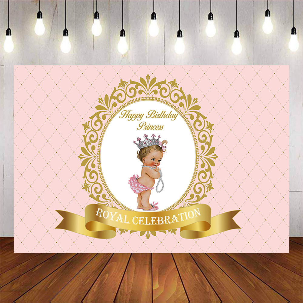Mocsicka Royal Celebration Birthday Party Props Pink Crown Baby Shower Backdrop-Mocsicka Party
