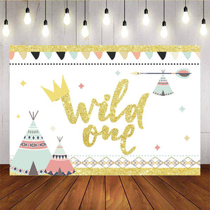 Mocsicka Wild One Backdrop 1st Birthday Party Baby Shower Backdrops