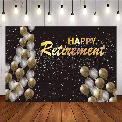 Mocsicka Happy Retirement Background Shining Dots and Balloons Photo Backdrop-Mocsicka Party