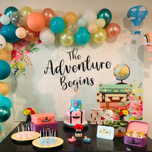 Mocsicka The Adventure Begins Baby Shower Backdrop Global Travel Backdrops-Mocsicka Party