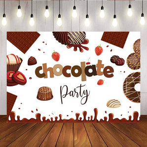 Mocsicka Chocolate Party Backdrop Dessert Birthday Party Decoration Prop-Mocsicka Party