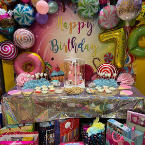 Mocsicka Dessert Happy Birthday Party Decor Chocolate Ice Cream Donut Backdrop