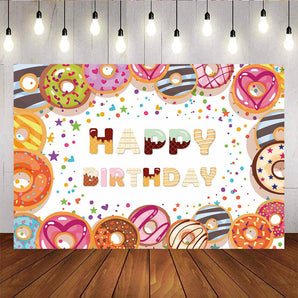 Mocsicka Donut Theme Party Decoration Dessert Happy Birthday Backdrop-Mocsicka Party