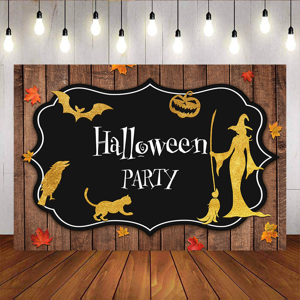 Mocsicka Halloween Party Supplies Wooden Board and Witch Backdrops-Mocsicka Party