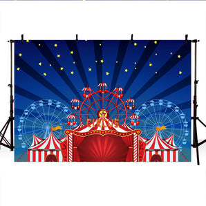 Mocsicka Circus Fun Fair Birthday Party Backdrop Ferris Wheel Little Stars Background
