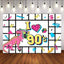 Mocsicka I Love the 90s Back Drop Black white squares and dinosaurs Photo background-Mocsicka Party