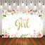 Mocsicka It's a Girl Baby Shower Backdrop Spring Theme Party Supplies