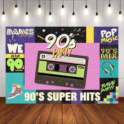 Mocsicka Welcome to 90s Party Decoration Props magnetic tape Backdround-Mocsicka Party