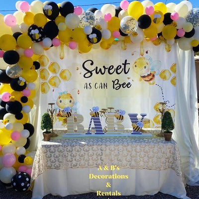 Mocsicka Sweet Bee Baby Shower Backdrops Birthday Parties Decoration-Mocsicka Party