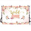 Mocsicka Pink Flowers Wild One Backdrop Spring Floral Birthday Party Decoration