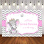 Mocsicka A Cute Little Princess is on the Way Backdrop Crown Elephant Baby Shower Party Decor-Mocsicka Party
