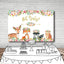 Mocsicka Oh Baby Spring Floral and Cute Animals Baby Shower Back Ground