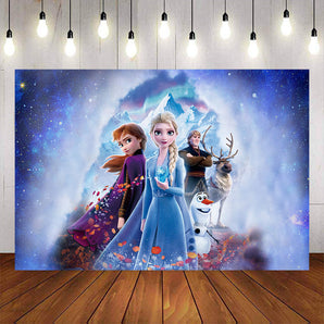 Mocsicka Frozen Queen Happy Birthday Party Back Drops-Mocsicka Party