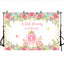 Mocsicka Pink Carriage Baby Shower Backdrop Gold Dots Flowers Photo Background