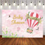Mocsicka Adventure Baby Shower Backdrop Pink Hot Air Balloon Background-Mocsicka Party