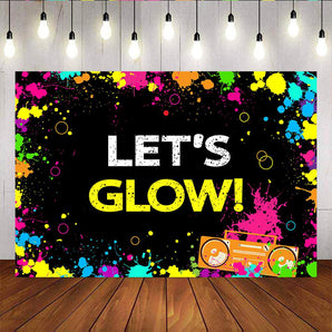 Mocsicka Let's Glow Party Banners Music Band Graffiti Cassette Record Photo Backdrop-Mocsicka Party