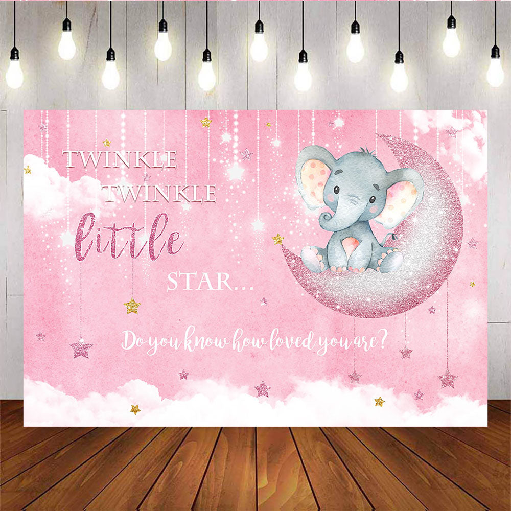 Mocsicka Twinkle Little Stars and Pink Shining Moon Baby Shower Party Decoration-Mocsicka Party