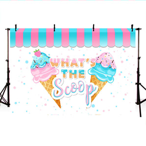 Mocsicka Ice Cream Dessert Store Baby Shower Backdrop Custom Newborn Party Props