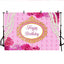 Mocsicka Pink Flowers and Pearls Happy Birthday Party Prop Custom Newborn Backdrop