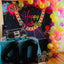 Mocsicka 80s Theme Party Supplies Big Gold Chain and Retro Radio Happy Birthday Backdrop-Mocsicka Party