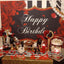 Mocsicka Red Rose and Pearl Backdrop Black Stripes Happy Birthday Background-Mocsicka Party