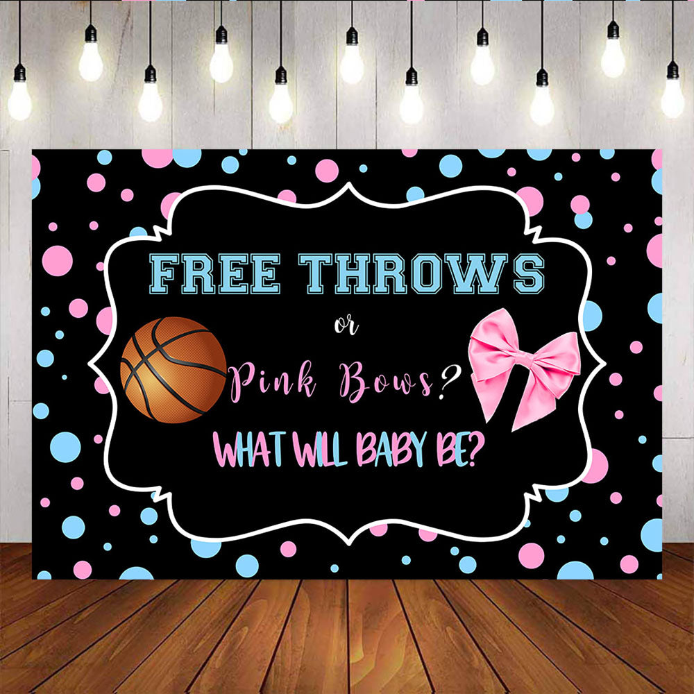 Mocsicka Throws or Pink Bows Gender Reveal Baby Shower Backdrop-Mocsicka Party