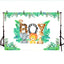 Mocsicka It's Boy Baby Shower Backdrop Little Animals and Plam Leaves Background