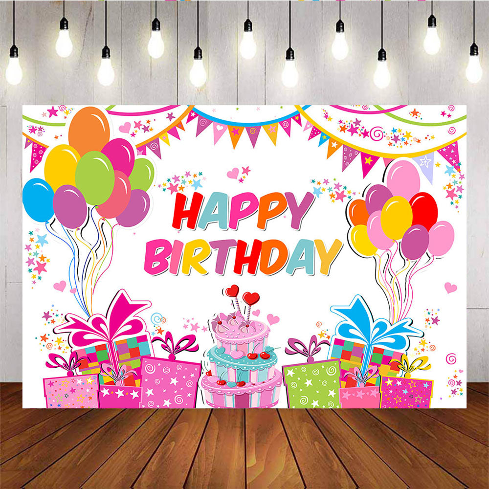 Mocsicka Kids Birthday Party Supplies Cake Smash Gifts and Balloons Background-Mocsicka Party