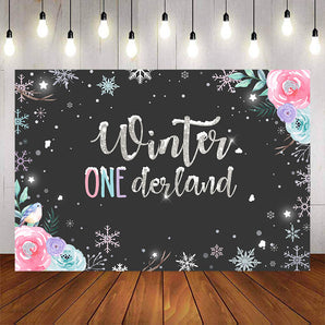 Mocsicka Winter Onederland Snowflakes and Flowers Baby Shower Decor Props-Mocsicka Party