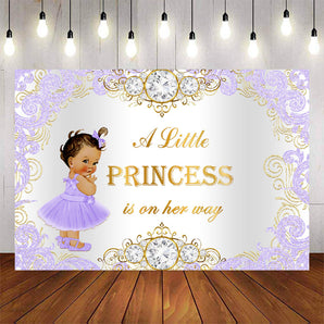 Mocsicka Little Purple Ballet Princess and Diamonds Baby Shower Back Drops-Mocsicka Party