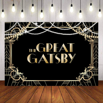 Mocsicka The Great Gatsby Step and Repeat Happy Birthday Party Backdrops-Mocsicka Party